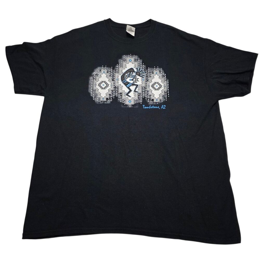Kokopelli Southwestern Tribal Art Arizona T-Shirt Men's XL Shimmer Graphic